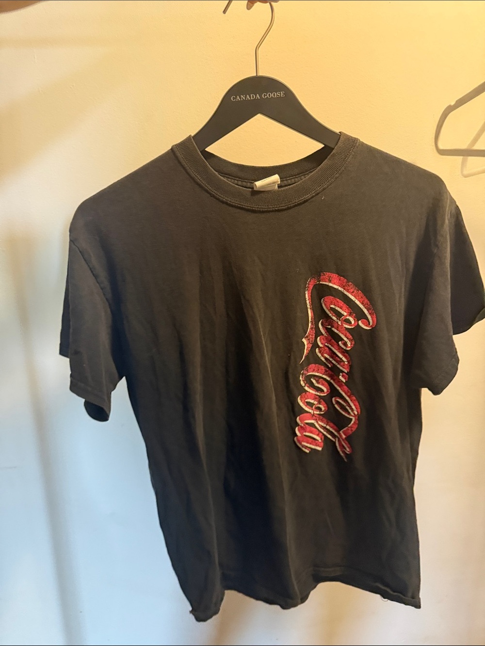 Coca Cola Black Tee with Vertical Red Logo